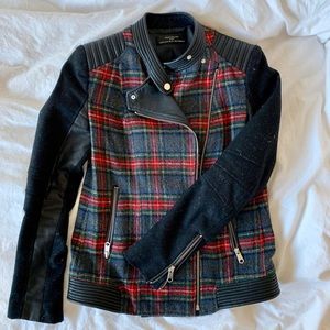 Plaid & Leather Moto